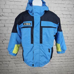 Columbia Blue Tectonite Hooded Insulated Full Zip Snap Inner Pocket Jacket 10/12